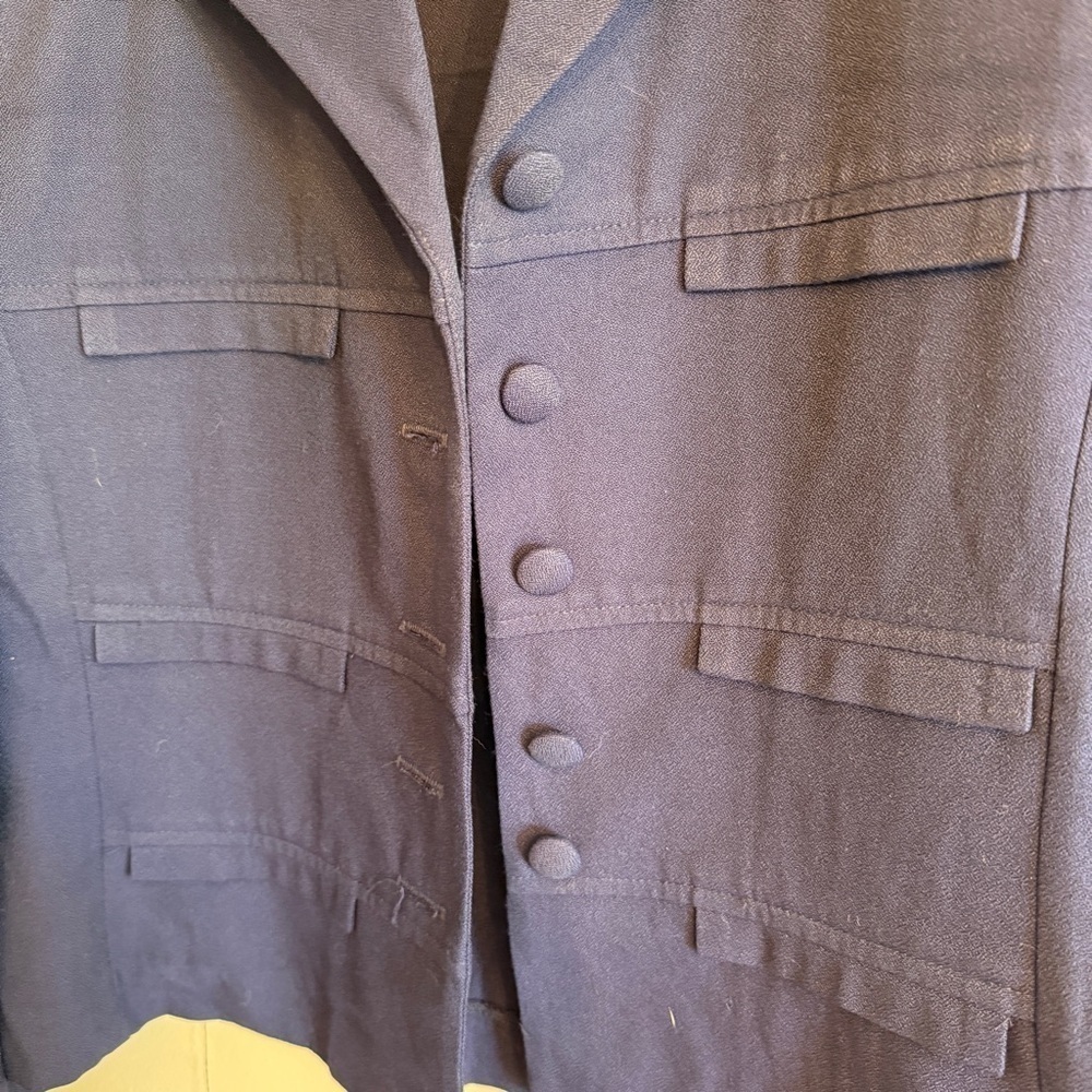Elegant Navy Women's Blazer & skirt set vintage size 4 - Picture 3 of 12